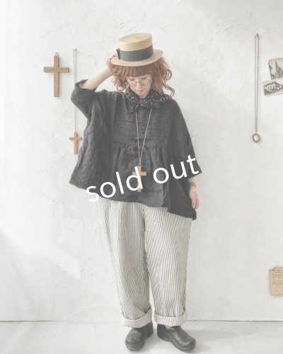 画像7: 08mab/シャンブレーリネンプルオーバー・黒