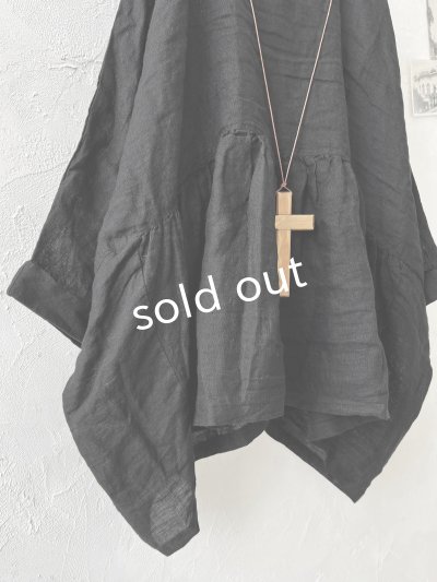 画像3: 08mab/シャンブレーリネンプルオーバー・黒