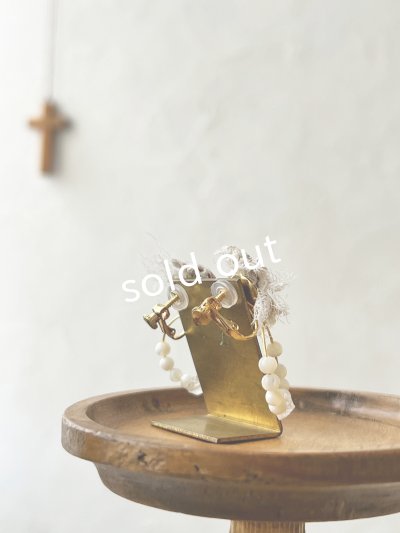 画像5: toromeco／アンティークシルクと天然石イヤリング・サーモンピンク