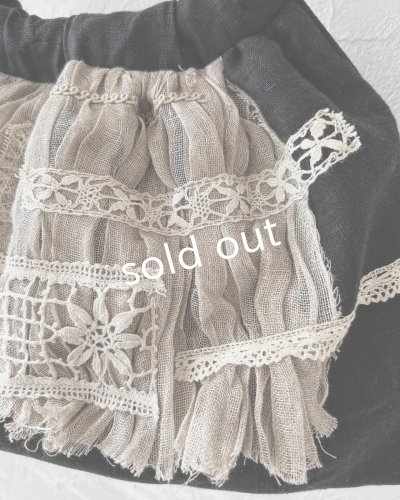 画像4: ecru-ke／木の持ち手バッグ・メープル黒リネン＆ガーゼ