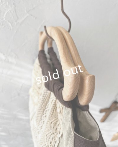 画像6: ecru-ke／木の持ち手バッグ・メープル茶＆レース
