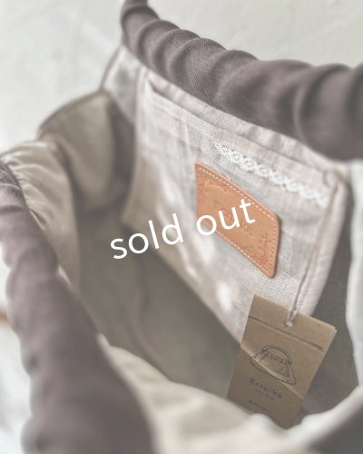 画像7: ecru-ke／木の持ち手バッグ・メープル茶＆レース