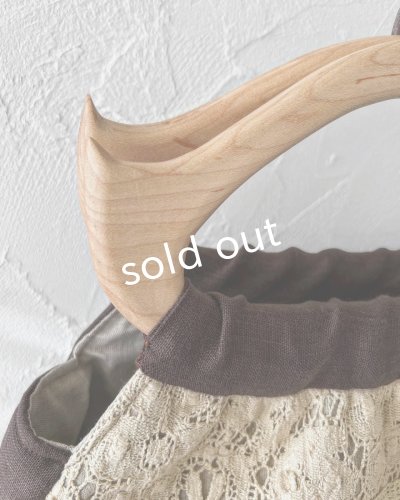 画像4: ecru-ke／木の持ち手バッグ・メープル茶＆レース