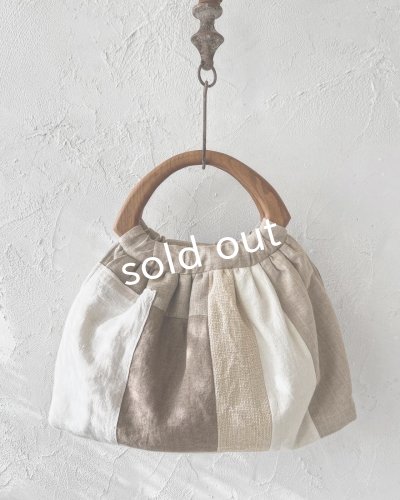画像5: ecru-ke／木の持ち手バッグ・ブラックチェリー＆パッチワーク