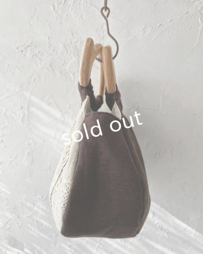 画像5: ecru-ke／木の持ち手バッグ・メープル茶＆レース