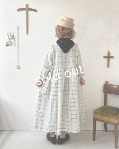 画像12: 08mab/ギャザーワンピース・黒ウインドウペン