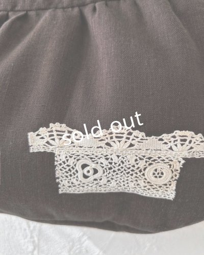 画像9: ecru-ke／木の持ち手バッグ・メープル茶＆レース