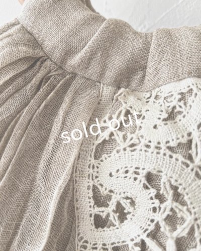 画像3: ecru-ke/木の持ち手バッグ・ブラックチェリー&ギャザーリネン