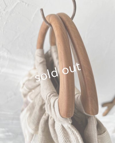 画像4: ecru-ke/木の持ち手バッグ・ブラックチェリー&ギャザーリネン