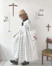 08mab/ギャザーワンピース・白ウインドウペン