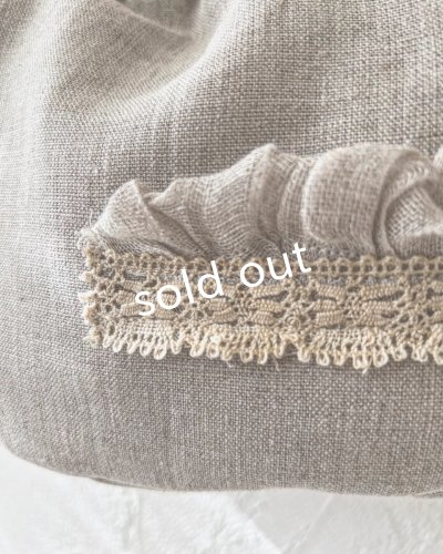 画像7: ecru-ke/木の持ち手バッグ・ブラックチェリー&ギャザーリネン