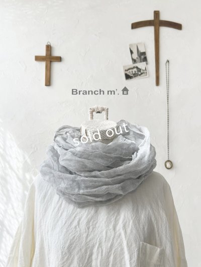 画像1: Branch m'／リネンガーゼスヌード・ライトブルー