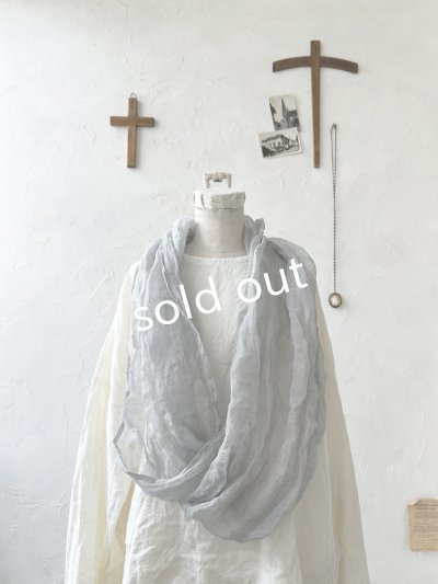 画像4: Branch m'/リネンガーゼスヌード・ライトブルー