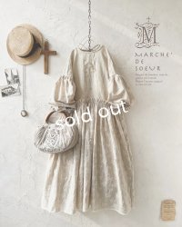 MARCHE' DE SOEUR／ブルターニュのワンピース・ミルク×生成り刺繍