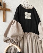 画像3: MARCHE' DE SOEUR／ブルターニュのワンピース・黒×ベージュ (3)