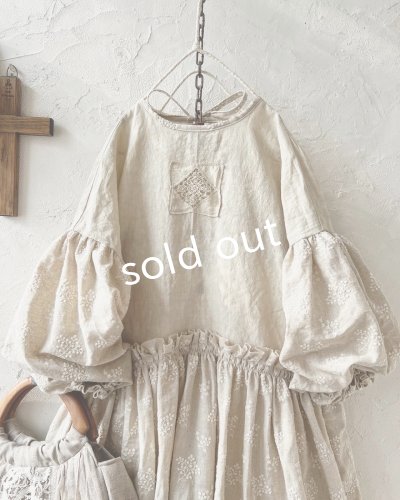 画像3: MARCHE' DE SOEUR／ブルターニュのワンピース・ミルク×生成り刺繍