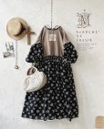 画像1: MARCHE' DE SOEUR／ブルターニュのワンピース・ココアベージュ×黒刺繍 (1)