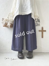 seasew.／ワッシャータックワイドパンツ・ネイビー