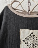画像5: MARCHE' DE SOEUR／ブルターニュのワンピース・黒×ベージュ (5)