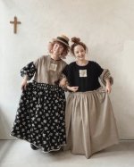画像13: MARCHE' DE SOEUR／ブルターニュのワンピース・ココアベージュ×黒刺繍 (13)