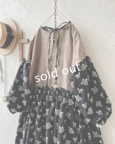 画像9: MARCHE' DE SOEUR／ブルターニュのワンピース・ココアベージュ×黒刺繍