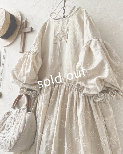 画像2: MARCHE' DE SOEUR／ブルターニュのワンピース・ミルク×生成り刺繍