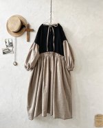 画像10: MARCHE' DE SOEUR／ブルターニュのワンピース・黒×ベージュ (10)