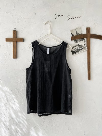 画像1: seasew.／ボイルワッシャータンクトップ ・ブラック