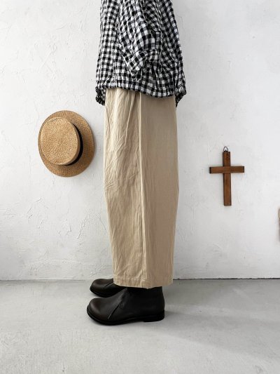画像2: seasew.／コットンヘンプタックパンツ・ベージュ