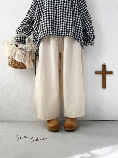 画像2: seasew.／コットンヘンプタックパンツ・生成り