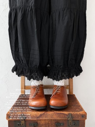 画像1: manoamano/１段レースドロワーズペチパンツ・黒