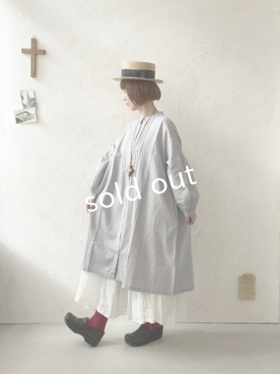 画像9: Branch m'/タックシャツチュニック・ライトグレー