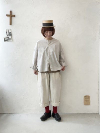 画像12: seasew./コットンヘンプタックパンツ・生成り