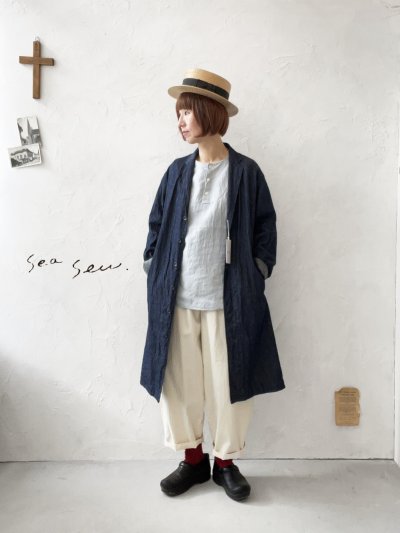 画像1: seasew.／デニムオックステーラードジャケット・インディゴ