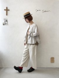 seasew.／コットンヘンプタックパンツ・生成り