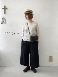 seasew.／ワッシャータックワイドパンツ・ブラック