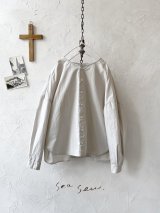 seasew.／タイプライターワッシャー長袖シャツ・ライトベージュ