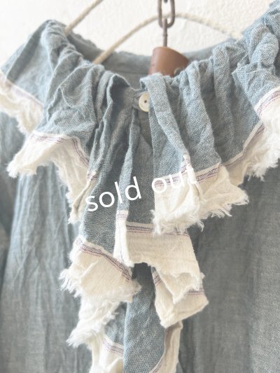 画像3: MARCHE' DE SOEUR/フローフリルタイトブラウス・ブルー