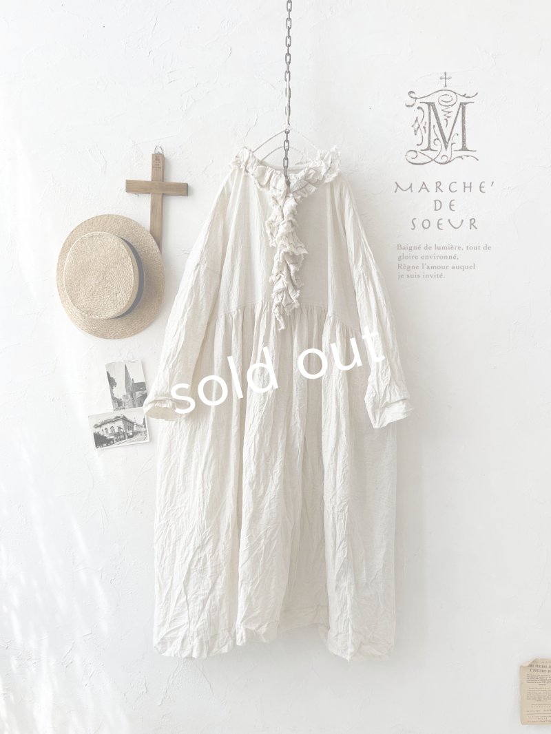 画像1: MARCHE' DE SOEUR／フローフリルワンピース・アイボリー (1)