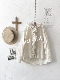 MARCHE' DE SOEUR／フローフリルタイトブラウス・アイボリー