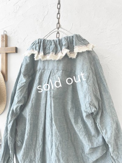 画像9: MARCHE' DE SOEUR/フローフリルタイトブラウス・ブルー