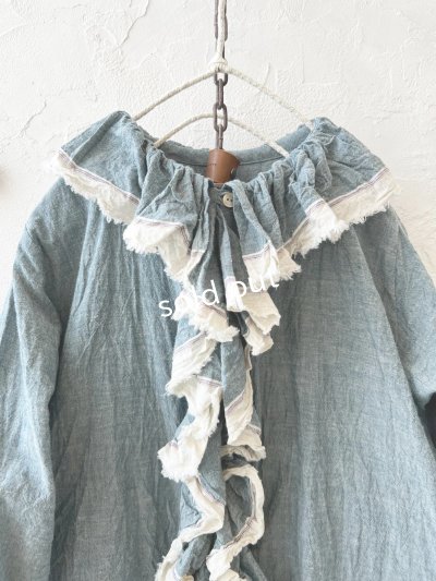 画像2: MARCHE' DE SOEUR／フローフリルタイトブラウス・ブルー
