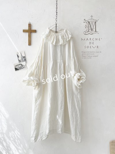 画像1: MARCHE' DE SOEUR／ラッフル襟のワンピース・オフ