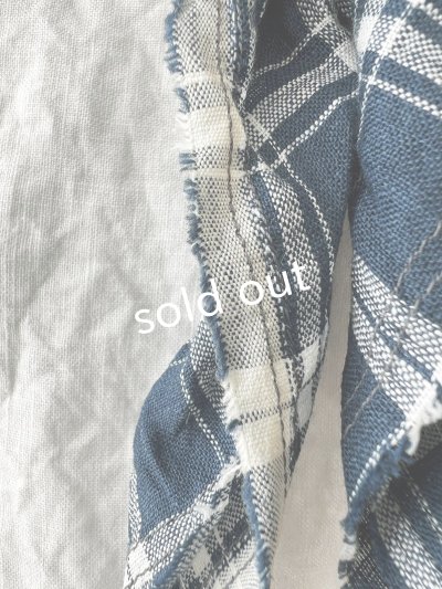 画像4: MARCHE' DE SOEUR／革タグ付きストール・ブルーチェック