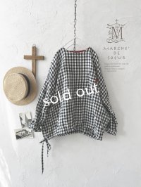MARCHE' DE SOEUR／裾絞りリネンプルオーバー・ギンガム