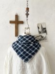 画像6: MARCHE' DE SOEUR／革タグ付きストール・ブルーチェック