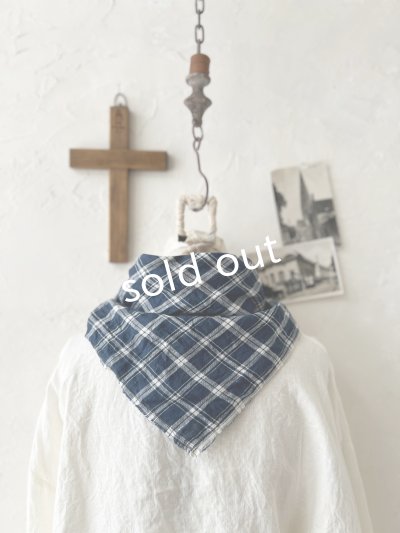 画像6: MARCHE' DE SOEUR／革タグ付きストール・ブルーチェック