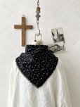 画像5: MARCHE' DE SOEUR／革タグ付きストール・黒小花 (5)