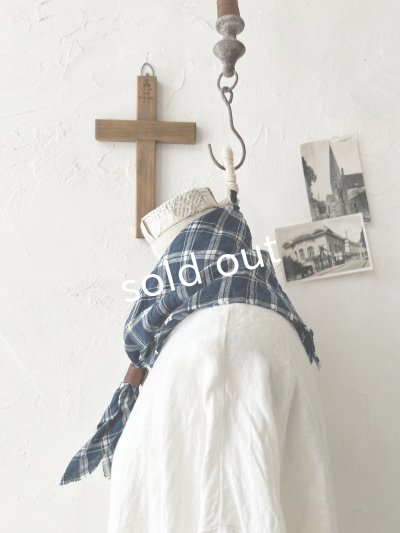 画像5: MARCHE' DE SOEUR／革タグ付きストール・ブルーチェック