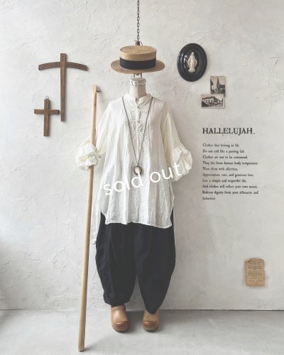 画像1: HALLELUJAH／11, Edwardian Chemise エドワーディアン ブラウス・Off-white 